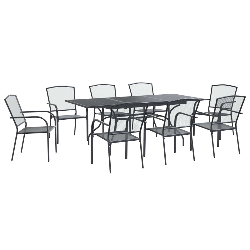 Zestaw do jadalni w ogrodzie 9 pcs antracytowy 212 x 90 x 76 cm