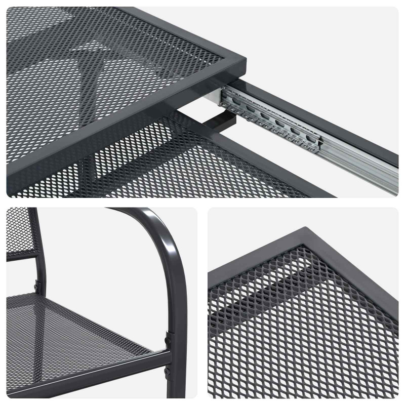 Zestaw do jadalni w ogrodzie 9 pcs antracytowy 212 x 90 x 76 cm