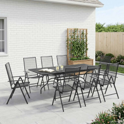 Zestaw do jadalni w ogrodzie 9 pcs antracytowy 212 x 90 x 76 cm