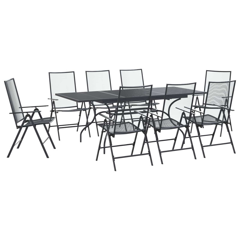 Zestaw do jadalni w ogrodzie 9 pcs antracytowy 212 x 90 x 76 cm