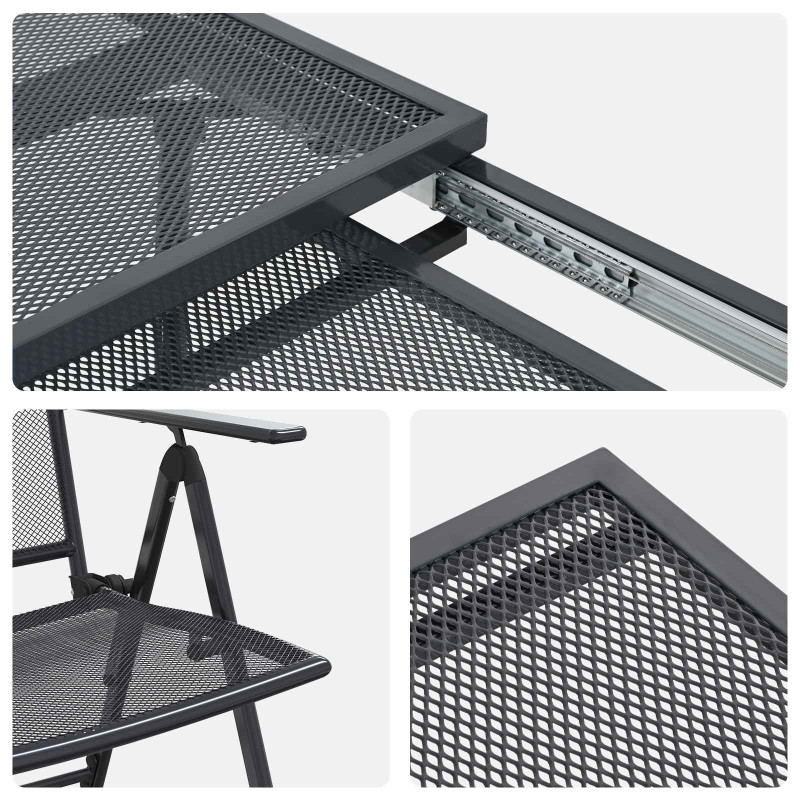 Zestaw do jadalni w ogrodzie 9 pcs antracytowy 212 x 90 x 76 cm