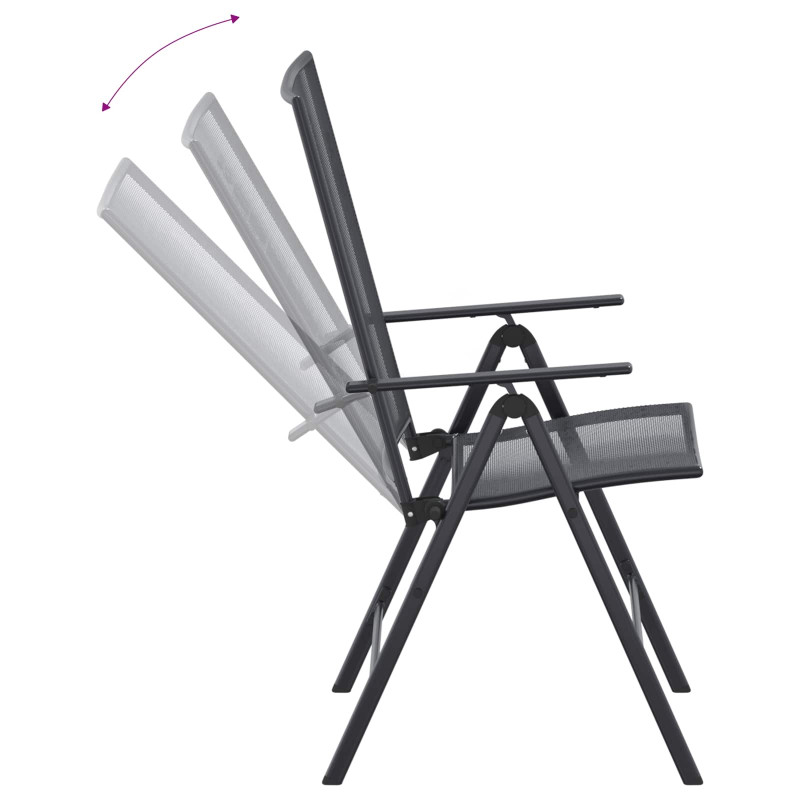 Zestaw do jadalni w ogrodzie 9 pcs antracytowy 212 x 90 x 76 cm