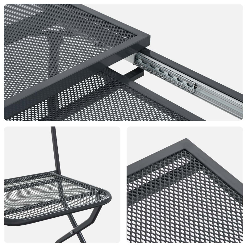 Zestaw do jadalni w ogrodzie 7 pcs antracytowy 212 x 90 x 76 cm