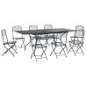 Zestaw do jadalni w ogrodzie 9 pcs antracytowy 212 x 90 x 76 cm