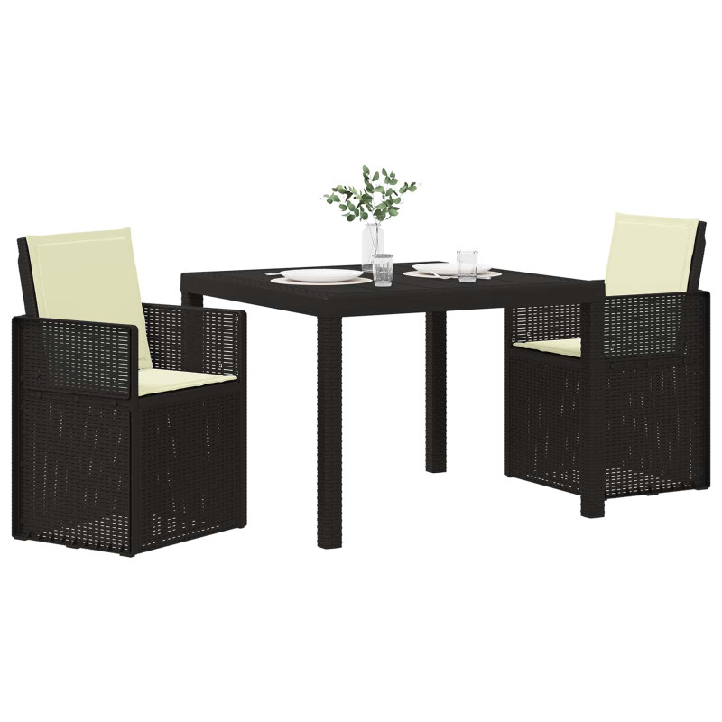 Zestaw do jadalni w ogrodzie 3 pcs Antracyt i kremowy PP