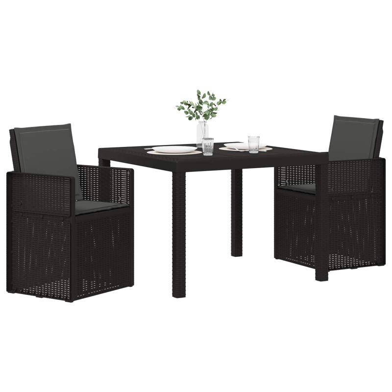 Zestaw do jadalni w ogrodzie z poduszką 3 pcs antracytowy PP