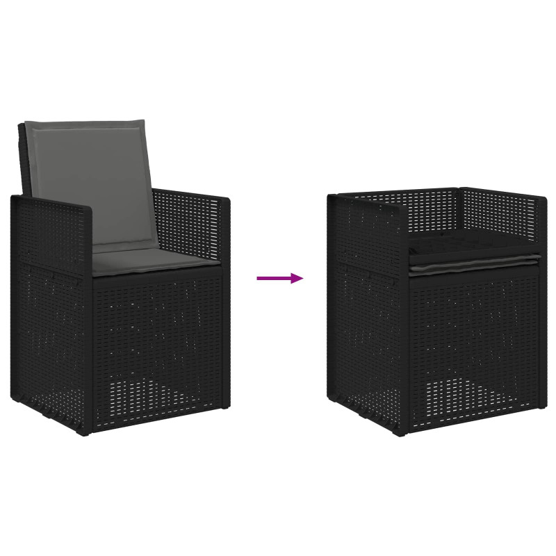 Zestaw do jadalni w ogrodzie z poduszką 3 pcs antracytowy PP
