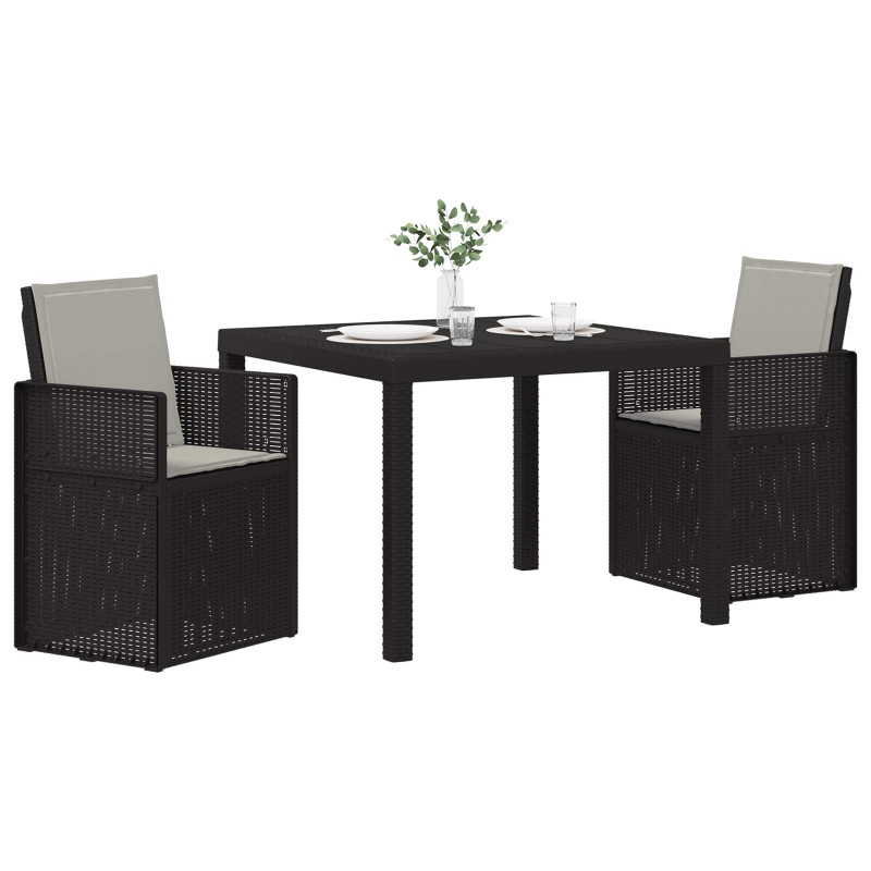 Zestaw do jadalni w ogrodzie 3 pcs Antracytowy i Jasnoszary PP