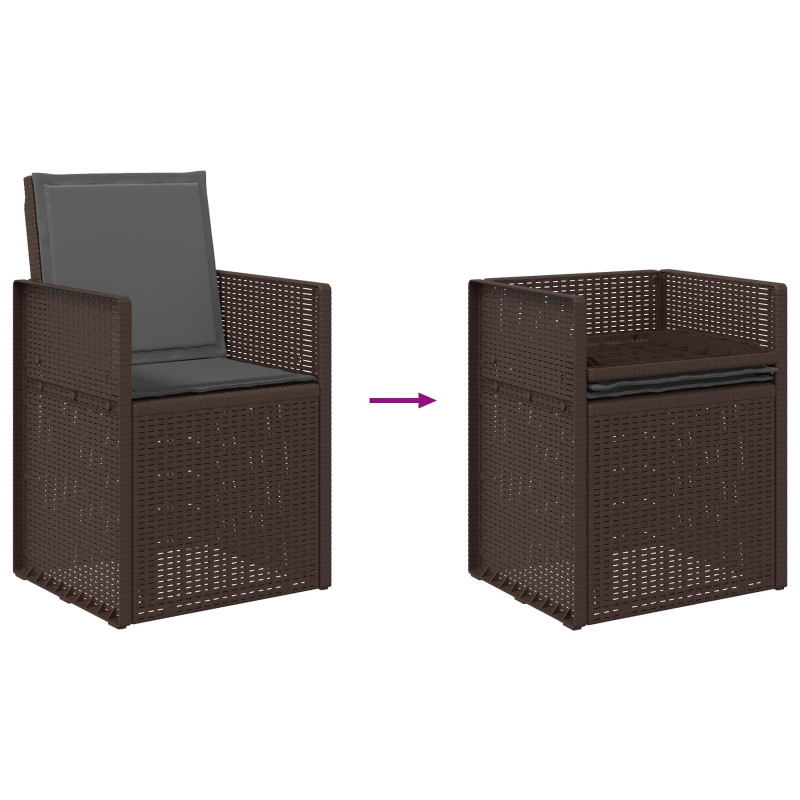 Zestaw do jadalni w ogrodzie 3 pcs Brązowy i antracyt PP