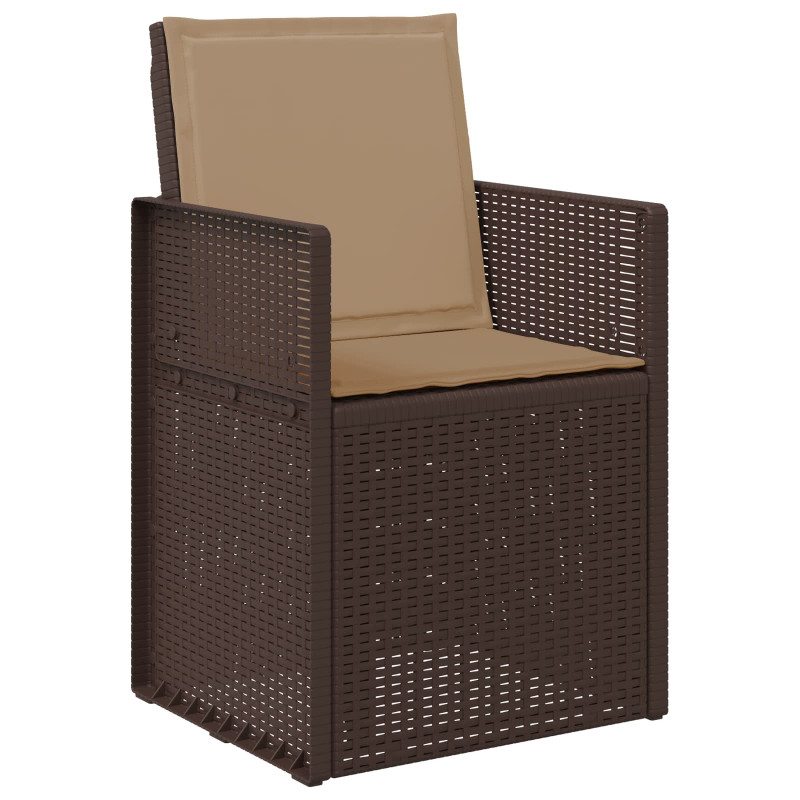 Zestaw do jadalni w ogrodzie 3 pcs Brązowy i taupe PP