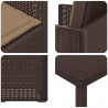 Zestaw do jadalni w ogrodzie 3 pcs Brązowy i taupe PP