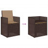 Zestaw do jadalni w ogrodzie 3 pcs Brązowy i taupe PP
