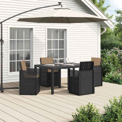 Zestaw do jadalni w ogrodzie 5 pcs Antracyt i taupe PP