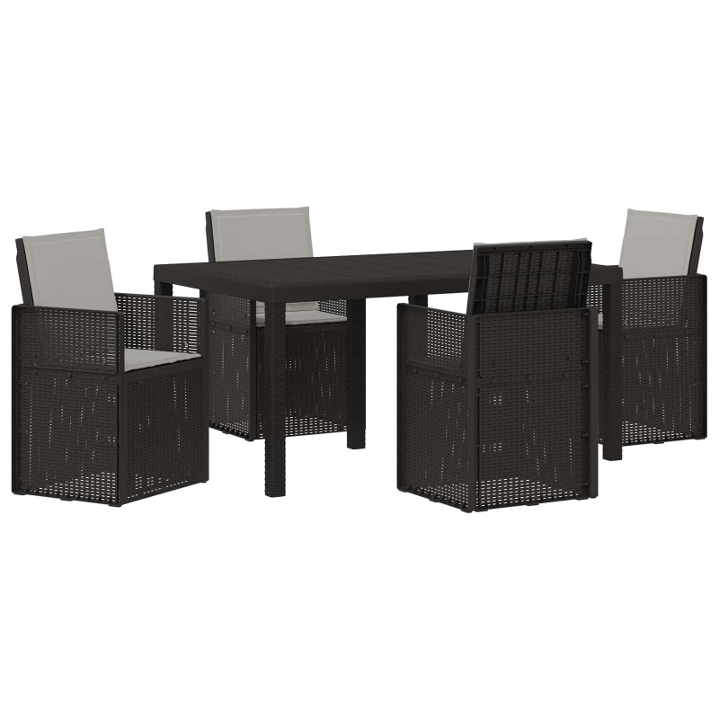 Zestaw do jadalni w ogrodzie 5 pcs Antracytowy i Jasnoszary PP