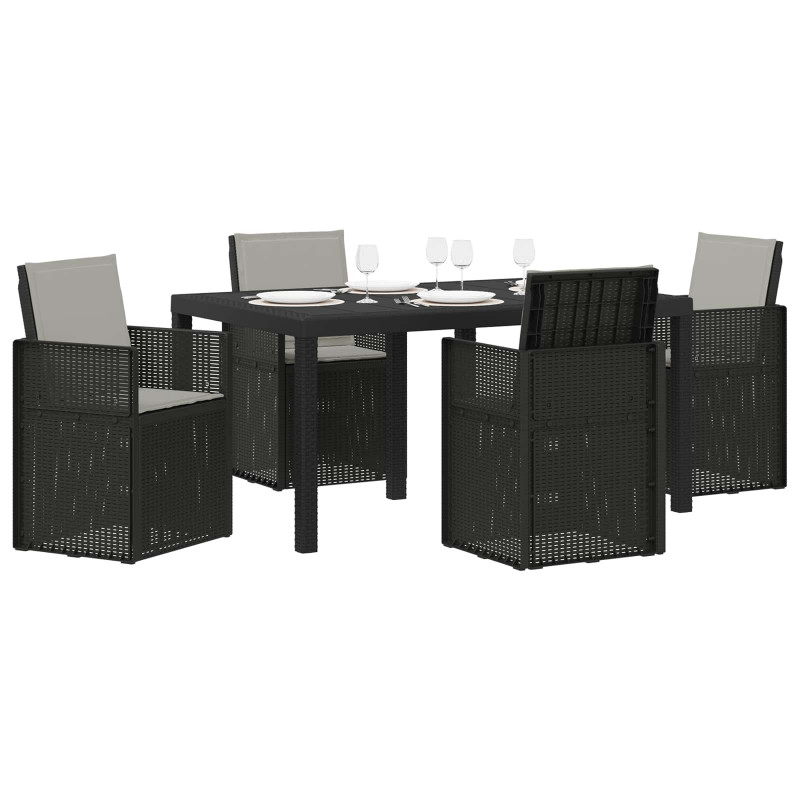 Zestaw do jadalni w ogrodzie 5 pcs Antracytowy i Jasnoszary PP