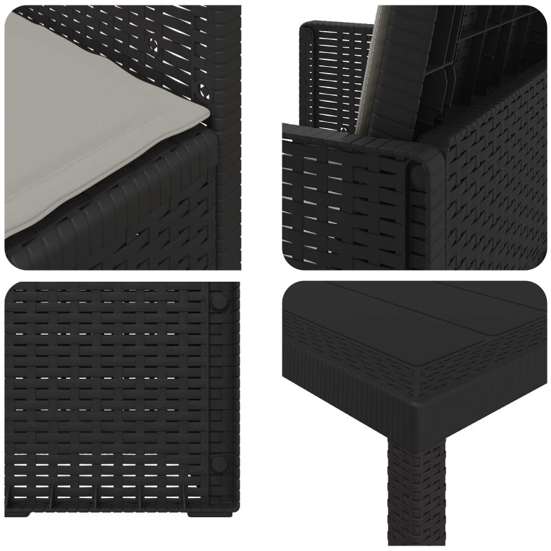 Zestaw do jadalni w ogrodzie 5 pcs Antracytowy i Jasnoszary PP