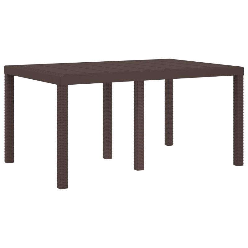Zestaw do jadalni w ogrodzie 5 pcs Brązowy i taupe PP
