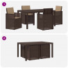 Zestaw do jadalni w ogrodzie 5 pcs Brązowy i taupe PP
