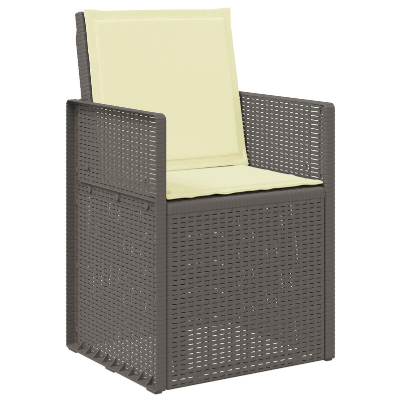 Zestaw do jadalni w ogrodzie 5 pcs Jasnoszary i Kremowy PP