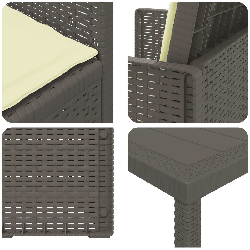Zestaw do jadalni w ogrodzie 5 pcs Jasnoszary i Kremowy PP