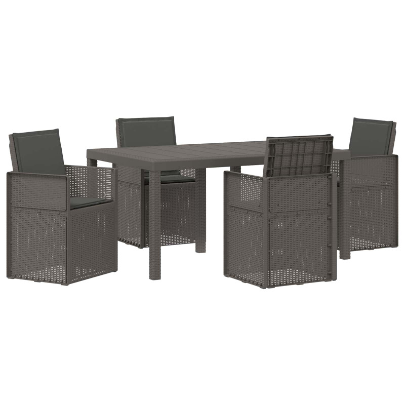 Zestaw do jadalni w ogrodzie 5 pcs Jasnoszary i antracytowy PP