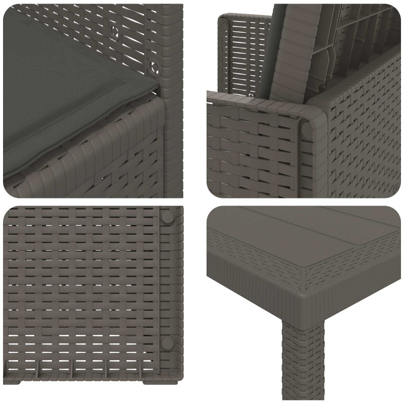 Zestaw do jadalni w ogrodzie 5 pcs Jasnoszary i antracytowy PP