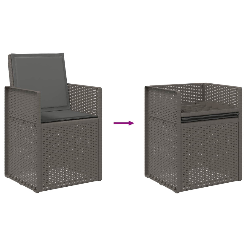 Zestaw do jadalni w ogrodzie 5 pcs Jasnoszary i antracytowy PP