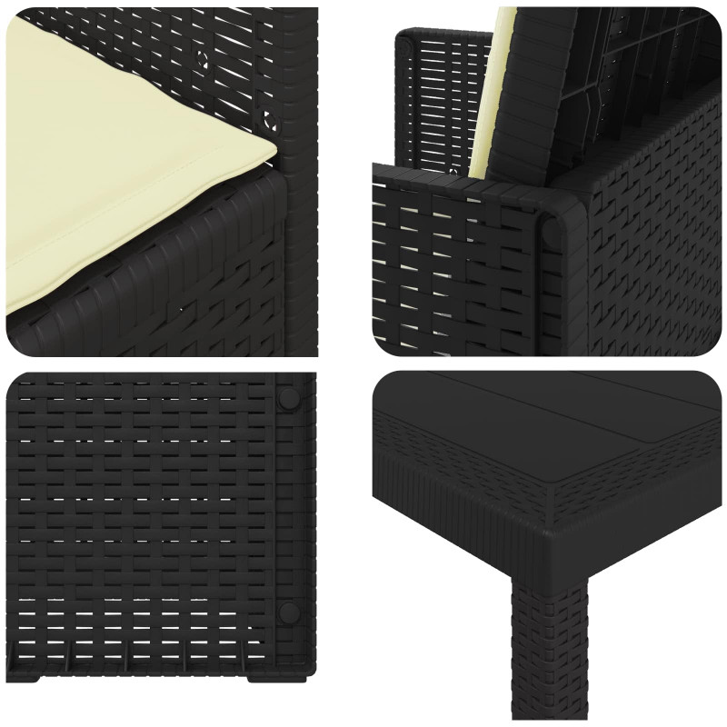 Zestaw do jadalni w ogrodzie 9 pcs Antracyt i kremowy PP