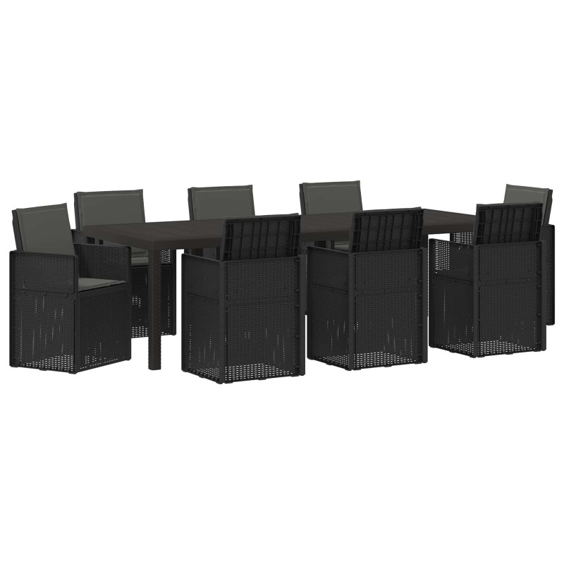 Zestaw do jadalni w ogrodzie z poduszką 9 pcs antracytowy PP