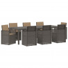 Zestaw do jadalni w ogrodzie 9 pcs Jasnoszary i Taupe PP