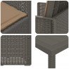 Zestaw do jadalni w ogrodzie 9 pcs Jasnoszary i Taupe PP