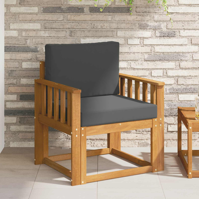 Sofa na zewnątrz Lite drewno akacjowe i poliester Naturalny