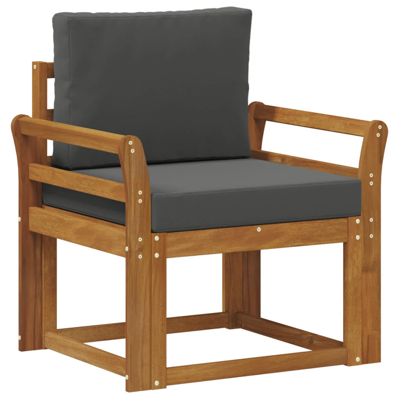 Sofa na zewnątrz Lite drewno akacjowe i poliester Naturalny