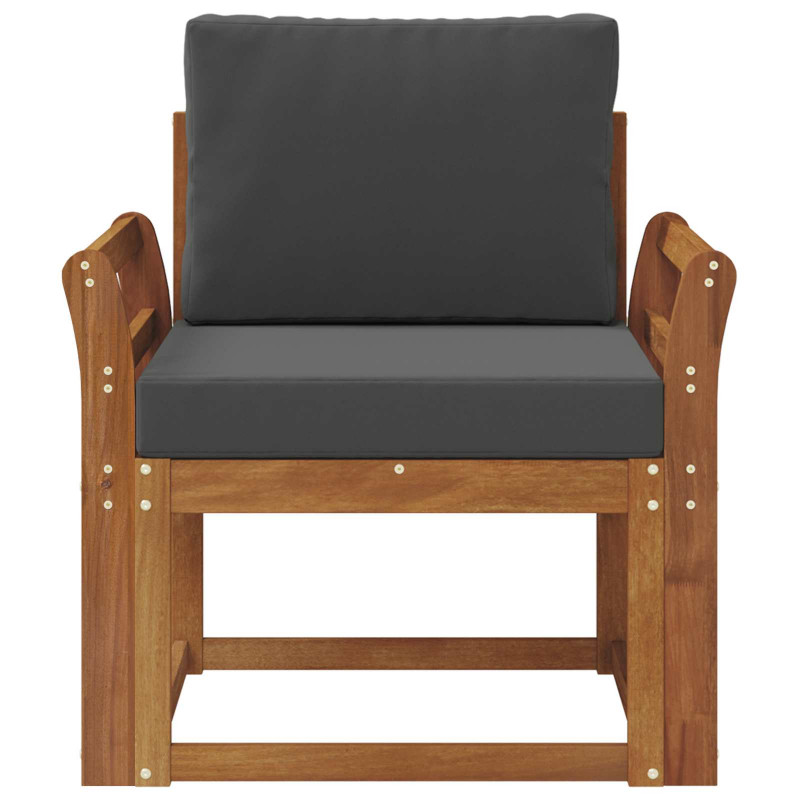 Sofa na zewnątrz Lite drewno akacjowe i poliester Naturalny