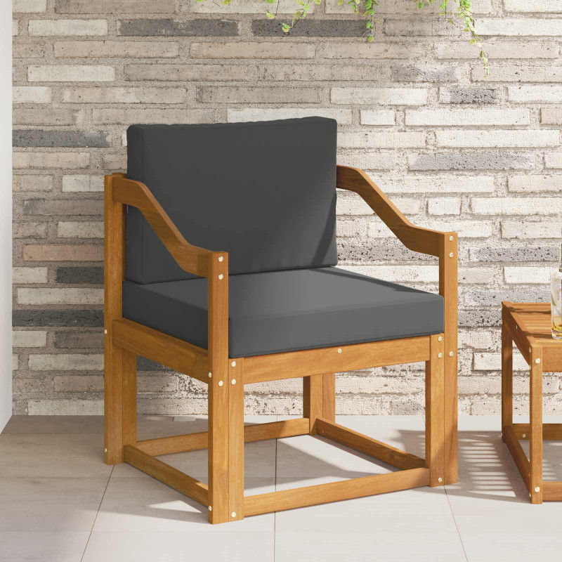 Sofa na zewnątrz Lite drewno akacjowe i poliester Naturalny