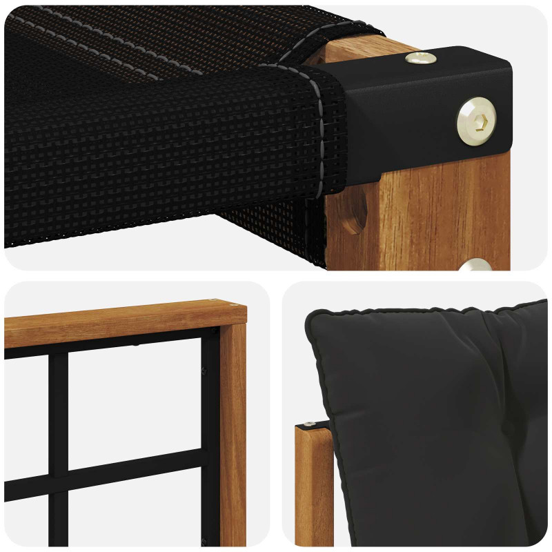 2 Sztuka Sofa na zewnątrz Lite Drewno Akacji Naturalny