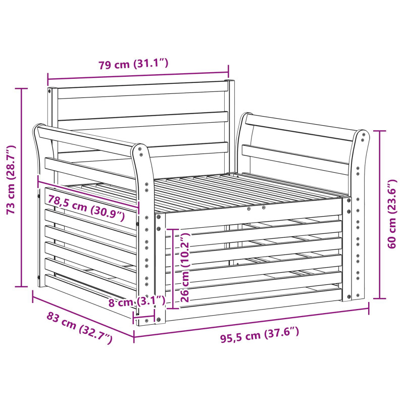 2 Sztuka Sofa na zewnątrz naturalny