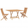 Zestaw Bistro Ogrodowego 3 pcs Brązowy Drewno Teakowe
