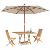 Zestaw Bistro Ogrodowego 3 pcs Brązowy Drewno Teakowe