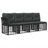Zestaw sof na zewnątrz 12 pcs Czarny i Ciemnoszary Poliester