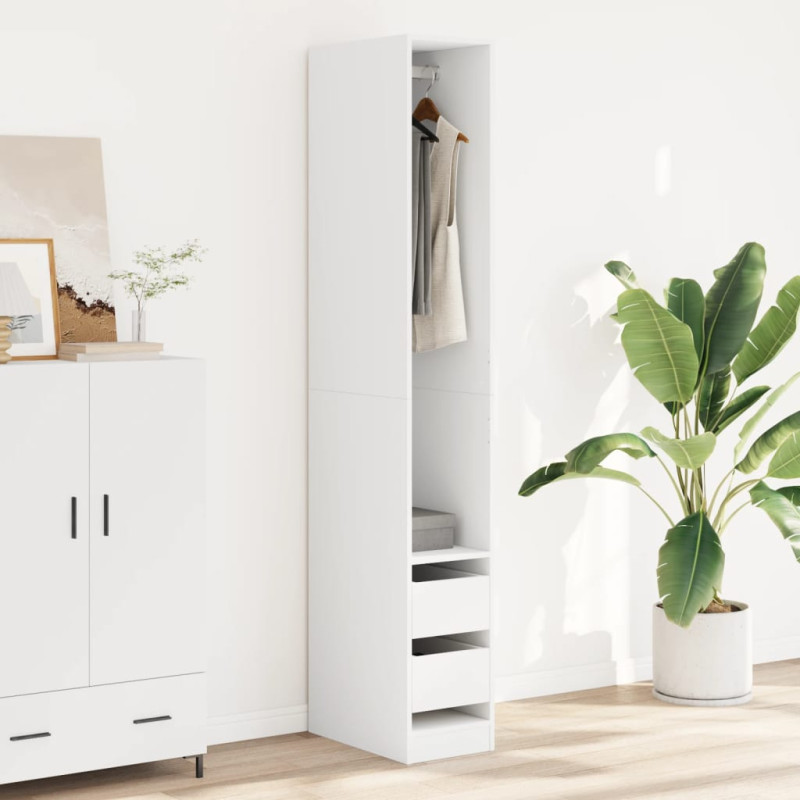 Szafa, biała, 30x50x200 cm, materiał drewnopochodny