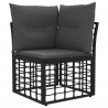 Zestaw sof na zewnątrz 6 pcs Czarny i Ciemnoszary Poliester