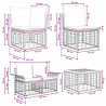 Zestaw sof na zewnątrz 7 pcs Czarny i Ciemnoszary Poliester