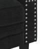 2-cz. wypoczynek Chesterfield z wałkami, czarny, aksamit