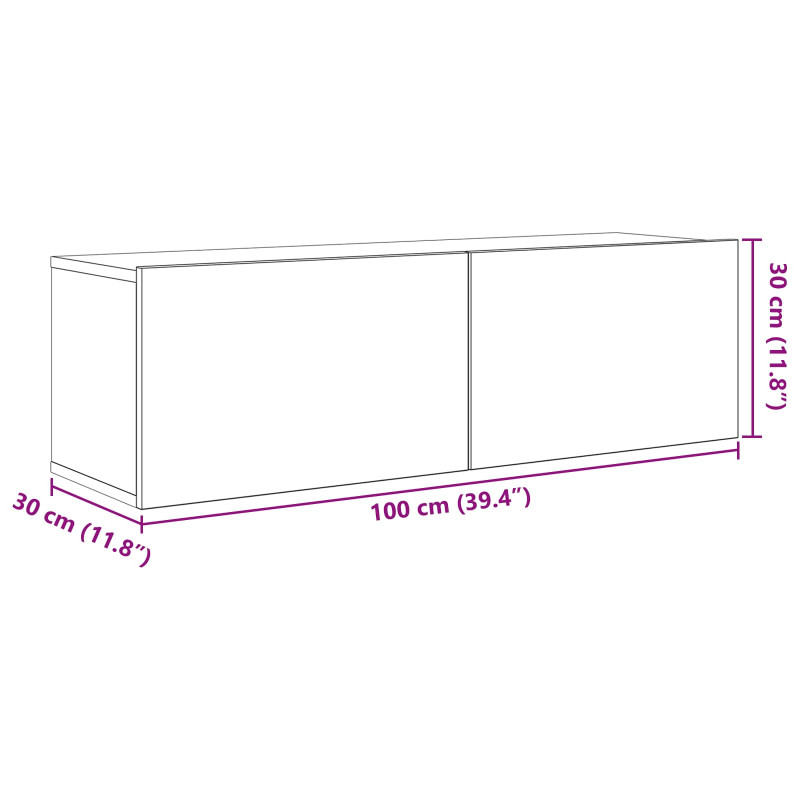 Zestaw szafek RTV 5 pcs 100 x 30 x 30 cm Czarny dąb