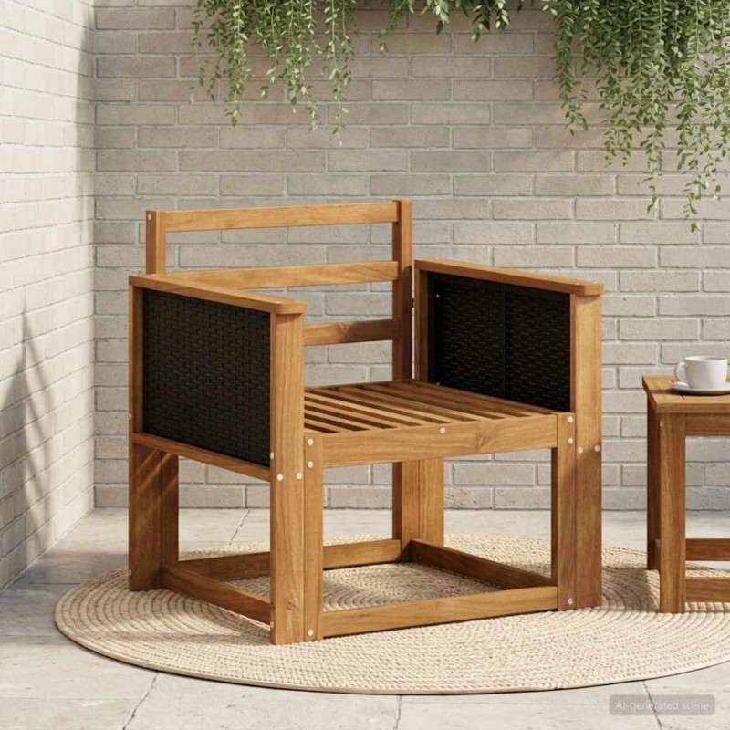 Środkowa sofa ogrodowa Lite Drewno Akacji naturalny