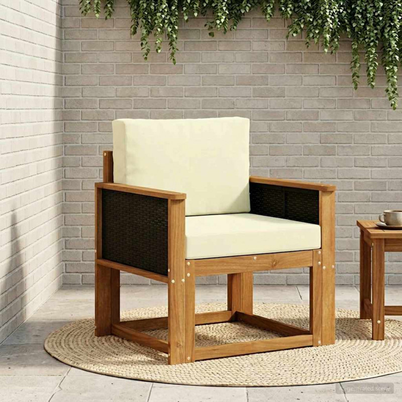 Środkowa sofa ogrodowa Lite Drewno Akacji naturalny