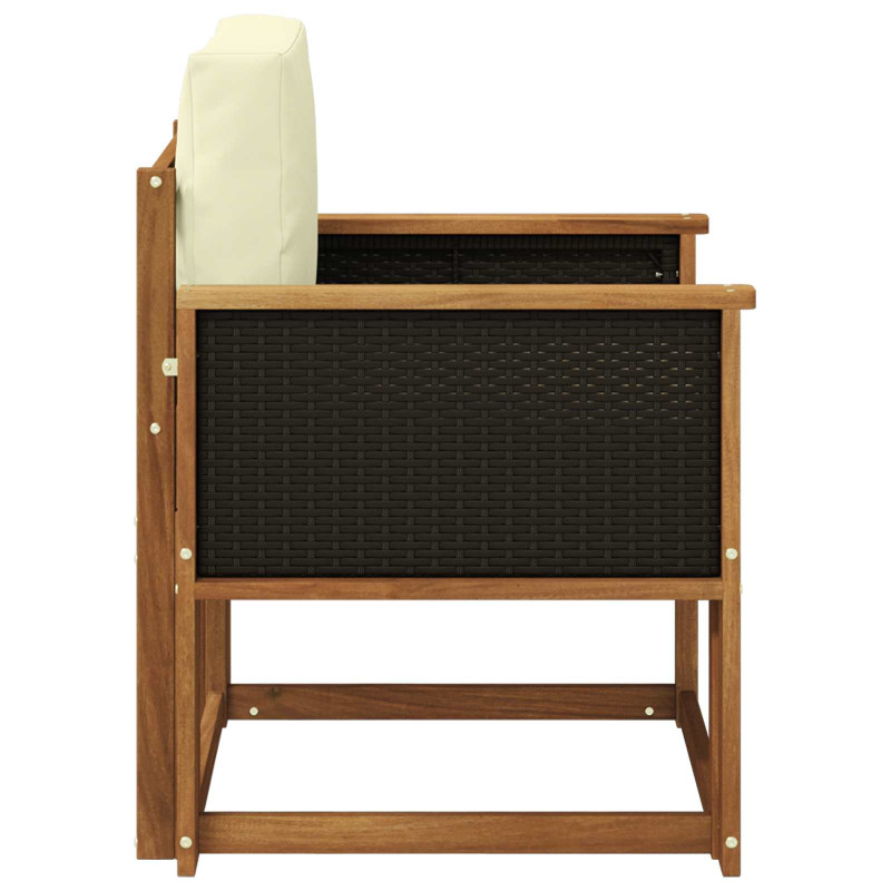 Środkowa sofa ogrodowa Lite Drewno Akacji naturalny