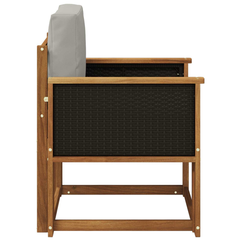 Środkowa sofa ogrodowa Lite Drewno Akacji naturalny
