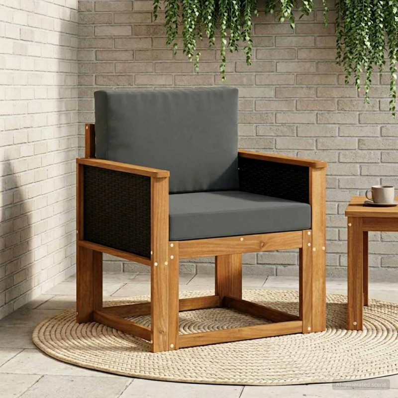 Środkowa sofa ogrodowa Lite Drewno Akacji naturalny